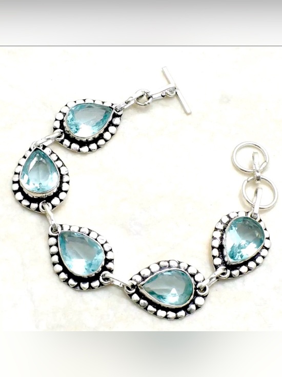 Artisan Jewelry - Ice Blue Quartz Bracelet